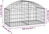 vidaXL Gabione mit Hochbogen 100x50x40/60 cm Verzinktes Eisen 153432 Bild 5