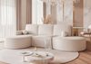 Ecksofa Schlafsofa Sofa ARLET in Stoff Abriamo Creme Ottomane Links Bild 3