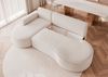 Ecksofa Schlafsofa Sofa ARLET in Stoff Abriamo Creme Ottomane Links Bild 5