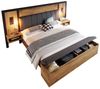 REDOM Massivholzbett mit Bettgestell Lattenrost aus holz (Struraumbett, Doppelbett, Funktionsbett, 1-tlg, 180×200cm, ohne Matratze), mit Leselampe und USB/Type-C Nachttisch und Sitzbank mit Stauraum Bild 4
