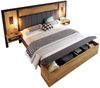 REDOM Massivholzbett mit Bettgestell Lattenrost aus holz (Struraumbett, Doppelbett, Funktionsbett, 1-tlg, 180×200cm, ohne Matratze), mit Leselampe und USB/Type-C Nachttisch und Sitzbank mit Stauraum Bild 5