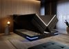 wonello Boxspringbett Detroit, Samt Bett mit LED Beleuchtung, Bettkasten und Topper Bild 2