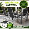 tillvex Gartenstuhl Premium 6 Stück Silber klappbar aus Aluminium | Hochlehner mit Armlehnen | Klappstuhl verstellbar | Klappsessel Balkon Garten Terrasse Bild 3