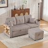 Mehrfunktionales Sofa, Stauraum und Ausziehbett, USB-C, Ambientebeleuchtung, Getränkehalter und breite Armlehnen, Cordbezug Bild 2