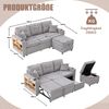 Mehrfunktionales Sofa, Stauraum und Ausziehbett, USB-C, Ambientebeleuchtung, Getränkehalter und breite Armlehnen, Cordbezug Bild 3