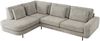 CALENO L-Form Ecksofa 317x225 cm, Massivholz-Rahmen & Wellenfedern, Sitzhöhe 51 cm, modernes Polstersofa rückenecht bezogen & freistehend - Hellgrau Schenille grob gewebt - Links Seite Bild 5