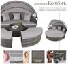 tectake Loungeset Rattan Sonneninsel Santorin - UV-beständig und widerstandsfähig, (Gartenlounge-set Santorin, 5-tlg, geeignet für Outdoor in Grau), klappbares Sonnendach & höhenverstellbare Füße Bild 2