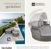 tectake Loungeset Rattan Sonneninsel Santorin - UV-beständig und widerstandsfähig, (Gartenlounge-set Santorin, 5-tlg, geeignet für Outdoor in Grau), klappbares Sonnendach & höhenverstellbare Füße Bild 3