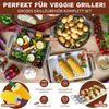 Veggie Grill-Set 13tlg. Grillkörbe, Grillplatten, Grillspießen und Maiskolbenhaltern aus rostfreiem Edelstahl Bild 2