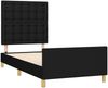 Einzelbett mit Kopfteil Stoff Schwarz 100x200 cm Bild 4