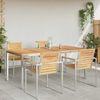 vidaXL Esstisch 180x90x75 cm Massives Teakholz und Edelstahl 42006190 Bild 4