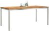 vidaXL Esstisch 180x90x75 cm Massives Teakholz und Edelstahl 42006190 Bild 3