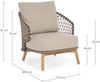 Gartensessel Airalu aus Teakholz, modern skandinavisch, sandfarben, gepolstert mit abnehmbaren Kissen Bild 2