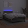 vidaXL Boxspringbett mit Matratze & LED Grau 120x190 cm Kunstleder 3270133 Bild 4