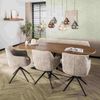 Armlehnstuhl 2er-Set Vellturna, Webstoff drehbar, modern, Sand, bequem gepolstert, Metallgestell Bild 2