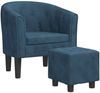 vidaXL Clubsessel mit Fußhocker Dunkelblau Samt 356481 Bild 2
