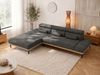 Ecksofa PAVERO L mit Relaxfunktion, elektrisch verstellbare Sitztiefe, Eckcouch L-Form, Wellenfederung, freistehend Ecksofa - Dunkelgrau Velvet - Links Seite Bild 4