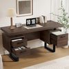 KLAM HOME Schreibtisch 135 x 54 x 76cm Einfacher Büroschreibtisch mit Schublade (Geräumige Schreibtischplatte, effiziente Aufbewahrung), MDF und hochwertiges Stahlrohr, geräuschlose Schublade Bild 5