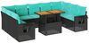 vidaXL 10-tlg. Garten-Sofagarnitur mit Kissen Schwarz Poly Rattan 3327193 Bild 2