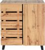 Kommode HWC-M46, Schrank Sideboard Anrichte Highboard, 2 Türen 88x80x34cm, naturfarben Bild 5