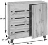 Kommode HWC-M46, Schrank Sideboard Anrichte Highboard, 2 Türen 88x80x34cm, naturfarben Bild 3