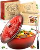 Krustenzauber Bräter Gusseisen Bräter mit Deckel backofengeeignet inkl. Fleischgabel, (Emaille Topf XL - Idealer Schmortopf Kazan), Induktion Oval, Geschenk Weihnachten Bild 4