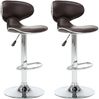 Barhocker SUPRI höhenverstellbar 2er Set Braun Kunstleder | Barstühle drehbar Küchenhocker Thekenhocker für Küche Hausbar Bild 2