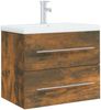 vidaXL Waschbeckenschrank mit Einbaubecken Räuchereiche Holzwerkstoff 3120179 Bild 4