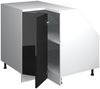 Dachschrägenschrank Eckschrank Rion Schwarz Hochglanz 75.6x81.6 cm mit 1 Tür, Schrankkorpus 60 cm Tiefe Vicco Bild 4