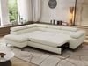 MKS Möbel 'Pablo L-Form' Ecksofa mit Schlaffunktion, verstellbare Kopfstützen, Creme, Schenille glatt, ohne Topper, Links Bild 4