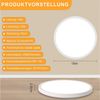 ZMH LED Deckenleuchte Whonzimmer ∅18CM Schwarz/Weiß Schlafzimmerlampe 15W für Küche Flur, Augenschutz, Einfache Installtion, LED fest integriert, 3000/4000/6500K, Dimmbar Flach Deckenlampe Bild 3