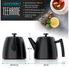Arendo Teekanne mit Griff aus Metall, Edelstahl Isolierkanne mit Siebeinsatz, 1000 ml, 1 l, (Set, 2-St), Doppelwandige Thermo Isolierung, Kanne mit Teesieb für losen Tee Bild 2
