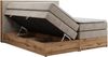 Boxspringbett, Doppelbett mit zwei 7 Härtezonen Multipocket-Matratzen, Bettkästen, Eiche Wotan Holzrahmen, Polsterbett mit Topper-Matratze - ALBERO 1 KING - 140 x 200 cm - Beige Stoff - H3 Bild 5