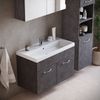Badplaats Badezimmermöbel Set Paso 80x40 cm – Dunkelgrau – Waschtischunterschrank mit Spiegelschrank und Seitenschrank Bild 2