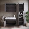 Badplaats Badezimmermöbel Set Paso 80x40 cm – Dunkelgrau – Waschtischunterschrank mit Spiegelschrank und Seitenschrank Bild 4