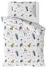 MTOnlinehandel Babybettwäsche Space Rakete • 100x135 + 40x60 cm • Planeten • Sterne, 100% Baumwolle, 2 teilig, Renforcé • Planeten • Weltall • Blau • Weiß • Beige Bild 4