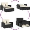 vidaXL Gartensofa mit Kissen 2-Sitzer Schwarz Poly Rattan 365131 Bild 5