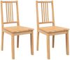 vidaXL Esszimmerstühle 2 Stk. Natur Massivholz Gummibaum 4102398 Bild 2