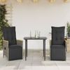 vidaXL Gartensessel mit Kissen 2 Stk. Verstellbar Grau Poly Rattan 365672 Bild 2