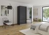 Schwebetürenschrank >Elara< in grau metallic / Grauspiegel - 181x210x62 (BxHxT) Bild 2