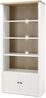 Esszimmer-Regalschrank im Landhausstil PISA-61 in Pinie weiß und Eiche hell, mit LED, B/H/T ca. : 90/198/43 cm Bild 2