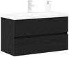 vidaXL Waschbeckenschrank Schwarz Eichen-Optik 80 x 39 x 62 cm 3333142 Bild 3