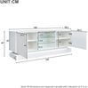 TV-Schrank Weiß matt 160 x 38,5 x 60 cm aus Spanplatte, mit Türen & verstellbarer Glasablage Bild 5