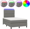 vidaXL Boxspringbett mit Matratze & LED Dunkelgrau 120x190 cm Stoff 3270219 Bild 4