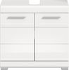 Xonox Scout Waschbeckenunterschrank (B/H/T: 60x56x34 cm) in weiß Nachbildung und weiß Hochglanz tiefzieh Bild 2