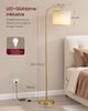 VASAGLE Stehlampe modern mit höhenverstellbarem Bogen, Leselampe mit Fußschalter, für Wohnzimmer, Stoffschirm, E27, schwarz Bild 5