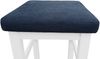 Erst-Holz Holzhocker Massivholzsitz in waschweiß mit Polster V-90. 71-41WP navy blau Bild 2
