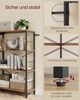 VASAGLE Bücherregal, Standregal mit 4 Ebenen, 30 x 120 x 109,4 cm, Industrie-Design, für Wohnzimmer, Arbeitszimmer Bild 4