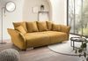 Big-Sofa 242x131 cm Gästebett Federkern Schlafcouch Stauraum Cord Gold Ockergelb Bild 2