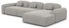 Ecksofa Barcelona L Form aus Samtstoff Kurz - Strukturstoff - hellgrau - Rechts Bild 1